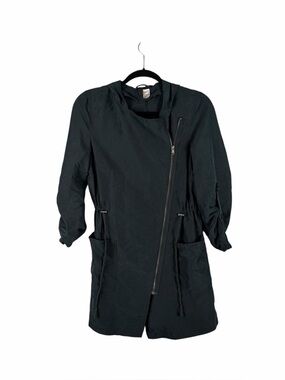 H&M Black Hooded Utility Jacket Size 6